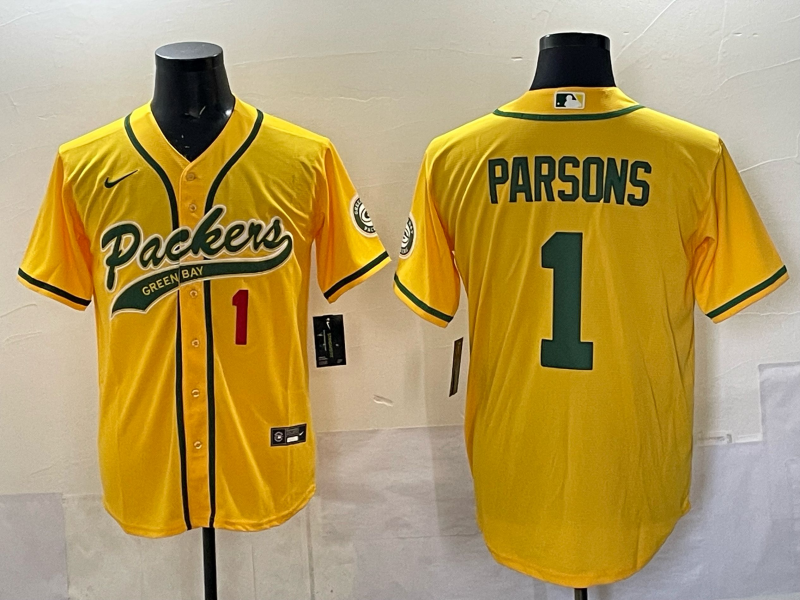 Men Green Bay Packers #1 Parsons yellow Nike NFL 2025 jersey 03->green bay packers->NFL Jersey